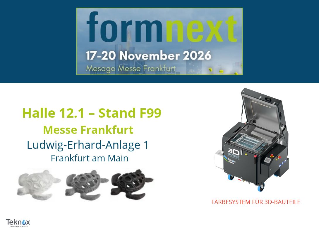 Entdecken Sie die Zukunft der Einfärbung von 3D-gedruckten Bauteilen auf der Formnext 2026!